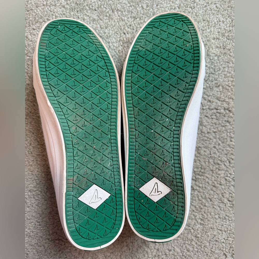 Sperry White Canvas Sneakers with Green Accents The summer I turned pretty - Picture 4 of 5